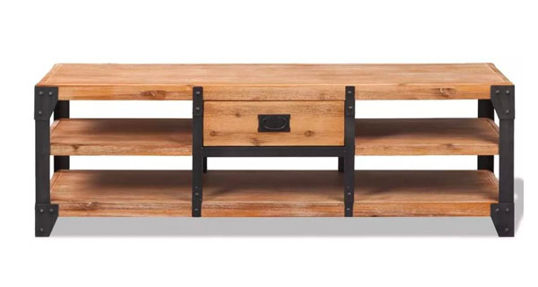mueble tv industrial madera
